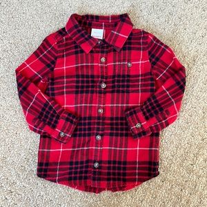 Hanna Andersson Holiday Boys' Flannel Button Up Shirt